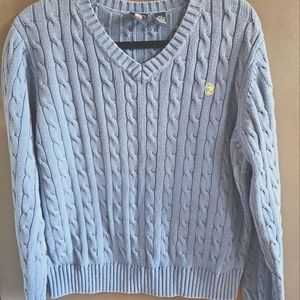 Duck Head Cableknit Sweater Blue, 2X Junior Petite